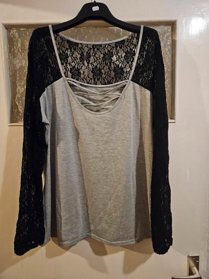 Top/shirt met kant, Kleding | Dames, Grote Maten, Gedragen, Shirt of Top, Ophalen of Verzenden