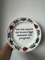 Wandbordje met spreuk Boerenbont, Keramiek, Ophalen of Verzenden, Zo goed als nieuw, Bord(en)
