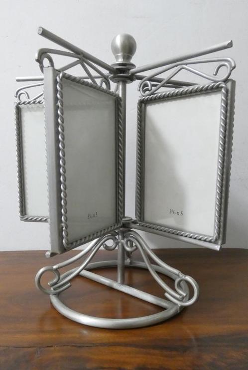 fotocarrousel - metaal/glas [1531], Audio, Tv en Foto, Fotografie | Fotolijsten, Ophalen