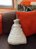 Witte porseleinen hanglamp met ijzeren staaf, Ophalen, Gebruikt, Overige materialen, 75 cm of meer