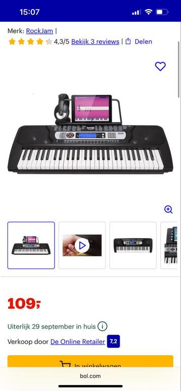 ***RockJam Keyboard - 54 Toetsen*** beschikbaar voor biedingen