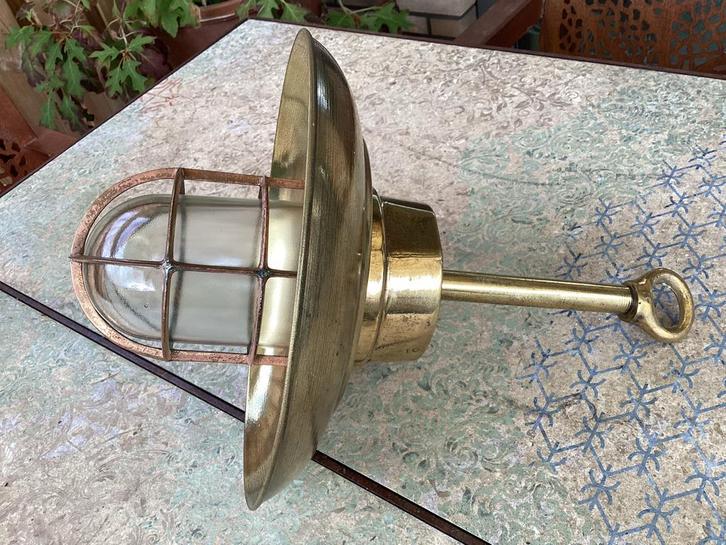 Vintage Scheepslamp - Maritieme Sfeer, Huis en Inrichting, Lampen | Hanglampen, Gebruikt, Minder dan 50 cm, Glas, Ophalen of Verzenden