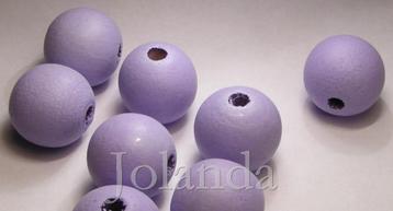 0203 Mooie Lila Gekleurde Houten Kralen (16 mm) beschikbaar voor biedingen