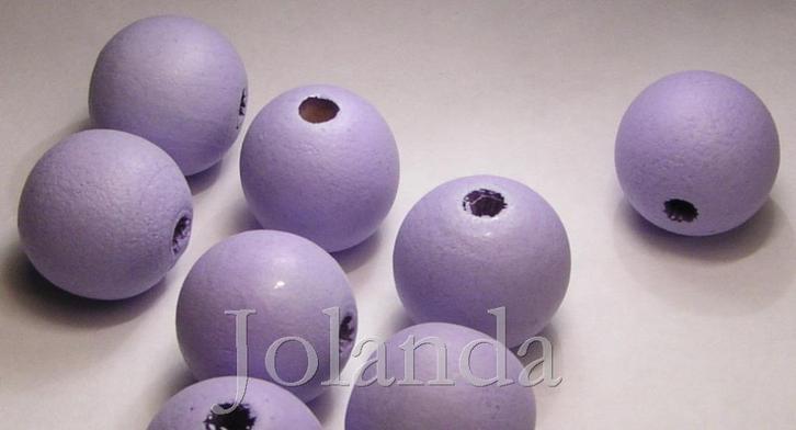 0203 Mooie Lila Gekleurde Houten Kralen (16 mm), Hobby en Vrije tijd, Kralen en Sieraden maken, Nieuw, Kraal, Verzenden