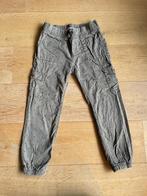 H&M gevoerde lange broek, maat 122, olijfgroen hartjes, Broek, Gebruikt, Meisje, H&M