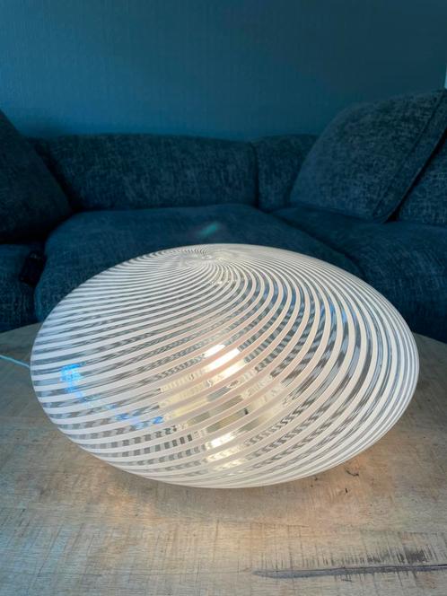 MURANO Swirl vintage xl PEBBLE Zebra lamp, Huis en Inrichting, Lampen | Tafellampen, Zo goed als nieuw, Minder dan 50 cm, Glas