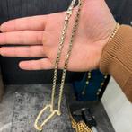 14k gouden ketting platte koningsketting massief schakel, Sieraden, Tassen en Uiterlijk, Ophalen of Verzenden, Nieuw, Goud