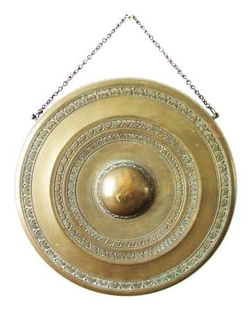 Gong Brons uit Afghanistan Ø 32 cm antiek in mooie staat.