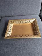 Goudkleurig dienblad, Huis en Inrichting, Woonaccessoires | Dienbladen, Ophalen of Verzenden, Zo goed als nieuw, Rond, Metaal