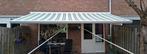 Elektrisch knikarm zonnescherm 5m, Ophalen, Gebruikt, 450 cm of meer, Elektrisch