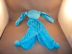 sleep beest konijn blauw velours twee knopen in oren 52 cm, Ophalen of Verzenden, Zo goed als nieuw, Konijn