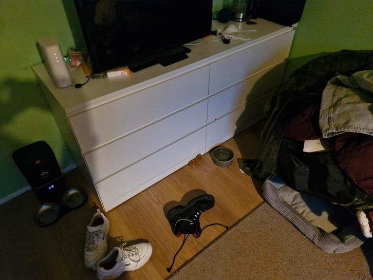 Witte Malm ladekast van Ikea, Huis en Inrichting, Kasten | Dressoirs, Gebruikt, 50 tot 100 cm, 25 tot 50 cm, Met lade(s), Kunststof