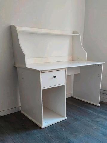 IKEA. bureau met opzetstuk - wit - blad 120 x 70 cm