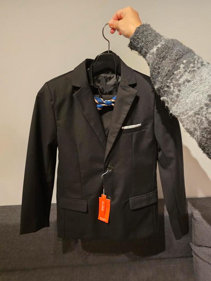 4-delige Kindersmoking - Colbert, Broek,Strik, Kleding | Heren, Kostuums en Colberts, Nieuw, Zwart, Ophalen