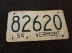 Kentekenplaat licenseplate Vermont 1954 USA, Auto's, Gebruikt, Ophalen of Verzenden