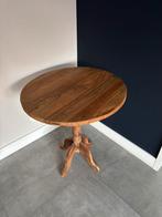 Landelijke ronde wijntafel - hout, Huis en Inrichting, Tafels | Bijzettafels, Ophalen, Rond, 55 tot 75 cm, Zo goed als nieuw