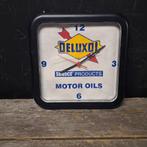 Deluxol motor oil klokje, Verzamelen, Merken en Reclamevoorwerpen, Ophalen, Gebruikt, Reclamebord