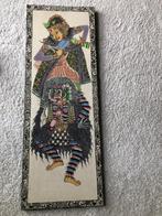 Balinese dansers, batik op houten plank, Antiek en Kunst, Ophalen of Verzenden