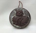 Vintage wandtableau afbeelding poes - keramiek., Antiek en Kunst, Antiek | Keramiek en Aardewerk, Ophalen of Verzenden