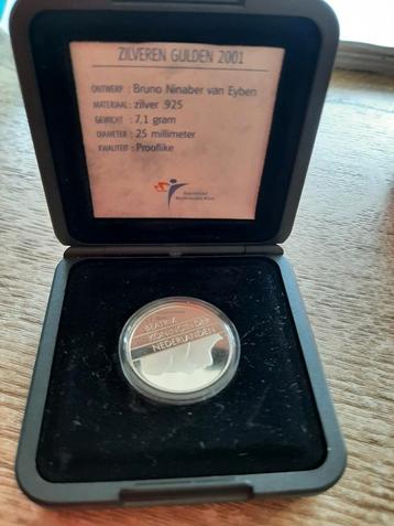 Zilveren Gulden 2001 Herdenkingsmunt Beatrix beschikbaar voor biedingen