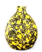 Prachtige Geel Zwart Camee Glazen Buik Vaas, Antiek en Kunst, Verzenden