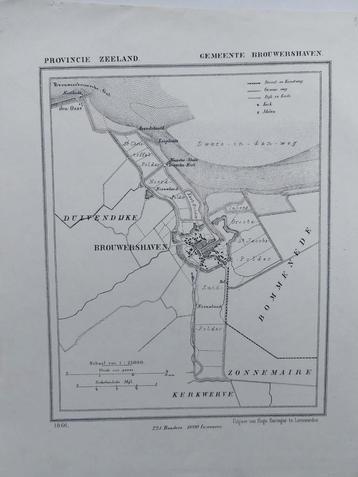 9 / Brouwershaven Zeeland litho uit 1866 van J. Kuyper beschikbaar voor biedingen