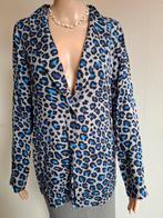 Geisha Blazer Jasje - Zilvergrijs met blauw  Luipaard  36/S, Geisha, Ophalen of Verzenden, Zo goed als nieuw, Jasje