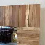 Spiegel (facet)– massief teak lijst - 135 x 80 cm -TTM Wonen, Huis en Inrichting, Woonaccessoires | Spiegels, 100 tot 150 cm, Nieuw