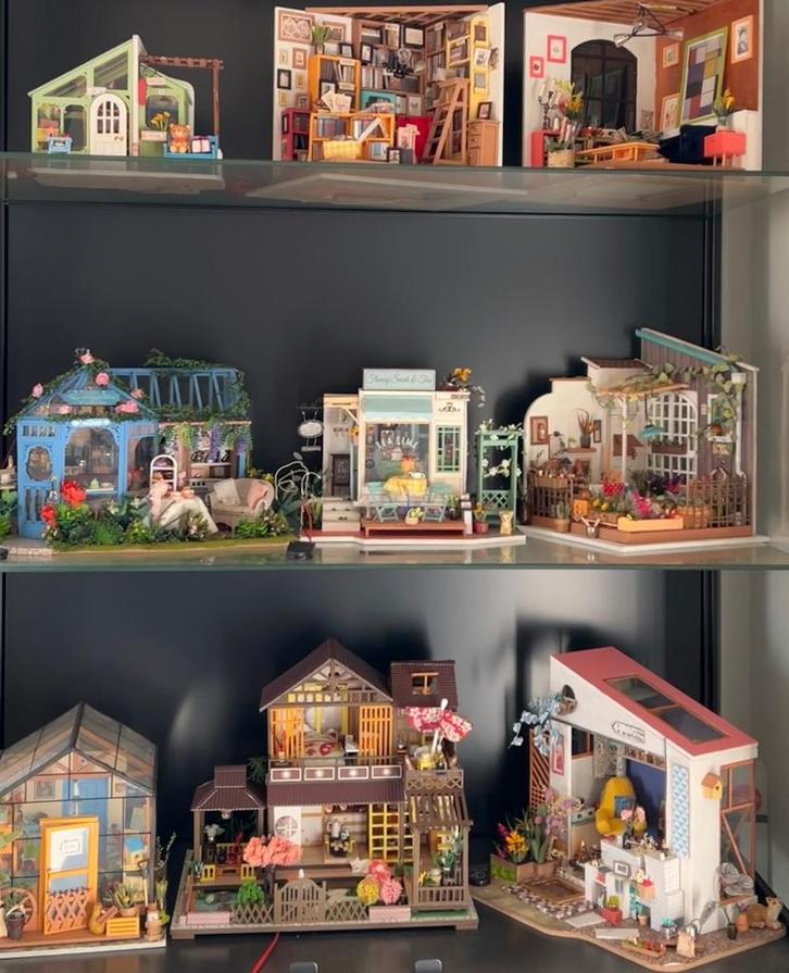 miniatuur huis 17 stuks miniatuurhuisjes zijn winkeltjes, , Kinderen en Baby's, Speelgoed | Poppenhuizen, Zo goed als nieuw, Poppenhuis