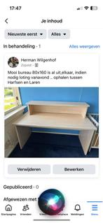 Gratis af te halen bureau, 80x160, Ophalen, Zo goed als nieuw