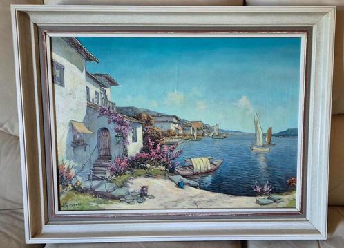 J. Th. Wagner (1903-1963) mediterraanse gezicht., Antiek en Kunst, Kunst | Schilderijen | Klassiek, Ophalen of Verzenden