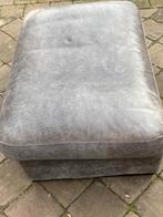 Hocker poef van leer, Huis en Inrichting, Banken | Voetenbanken en Poefen, Ophalen, Zo goed als nieuw, Ovaal, Leer