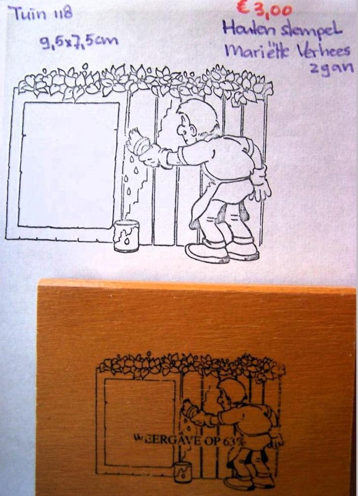 Tuin 118 Houten stempel, Hobby en Vrije tijd, Stempelen, Zo goed als nieuw, Houten stempel, Ophalen of Verzenden