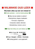 Wilminkie oud ijzer, Overige typen, Niet werkend, 120 watt of meer, Ophalen