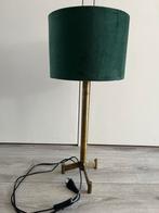 Groene Velvet Tafellamp met Goud gekleurde Voet, Ophalen, Zo goed als nieuw, Metaal, 50 tot 75 cm