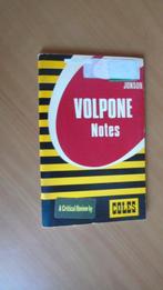 Volpone notes. McGlone, James P. Ph.D., Ophalen of Verzenden, Gelezen