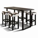 Bartafel met 4 barkrukken - Complete set, Huis en Inrichting, Met voetsteun, Nieuw, Ophalen of Verzenden, 90 cm of meer