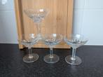 4 Kristallen Champagne/Likeur Coupes, Antiek en Kunst, Antiek | Glas en Kristal, Ophalen of Verzenden
