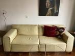 Okergele mooie 3 zits bank, Huis en Inrichting, Ophalen, Gebruikt, 75 tot 100 cm, Stof