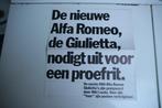 Folder / flyer Alfa Romeo Giulietta (1978) (37), Boeken, Auto's | Folders en Tijdschriften, Nieuw, Alfa Romeo, Ophalen of Verzenden