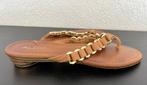 Aldo platte leren sandalen met kettinkje, Ophalen, Bruin, Sandalen of Muiltjes, Aldo