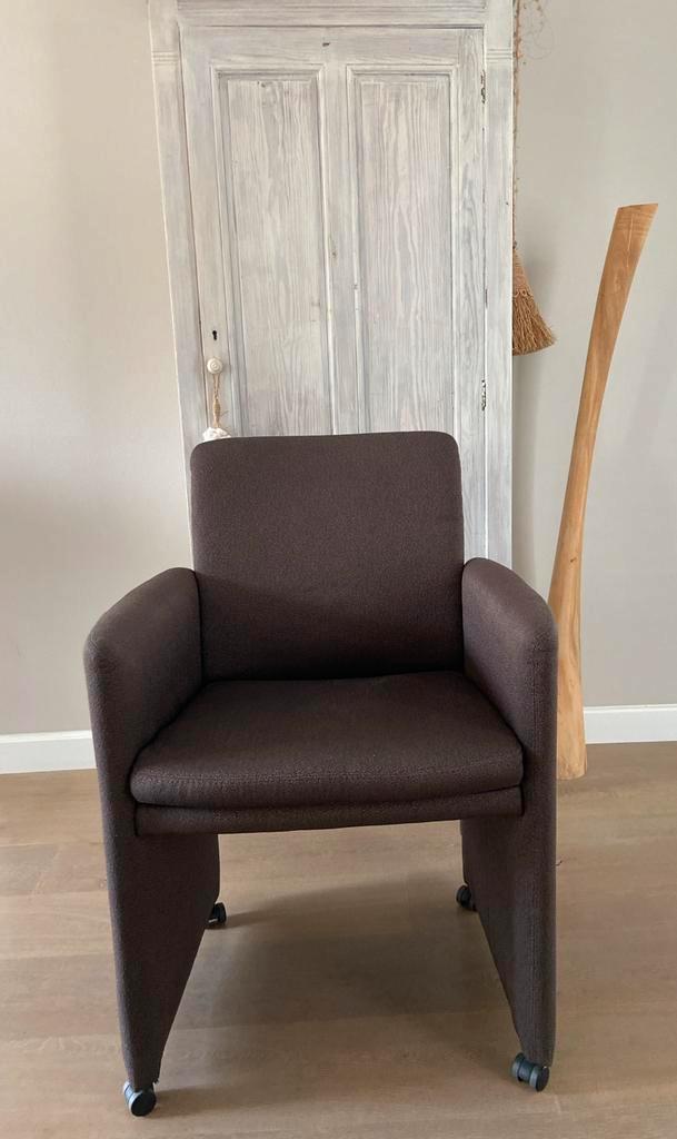 W. Schillig eetkamerstoelen 6x stof, Huis en Inrichting, Stoelen, Gebruikt, Vijf, Zes of meer stoelen, Stof, Bruin, Ophalen of Verzenden