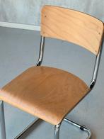 Retro sledestoelen nieuw eetkamerstoelen buisframe prijs p/s, Bruin, NL, Vintage, Ophalen of Verzenden