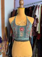 Indian geborduurde hippie top, India, festival, goa, psy, Ophalen of Verzenden, Nieuw, Groen, Zonder mouw