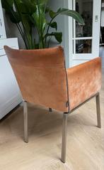 5 Leren Eetkamerstoelen met RVS Onderstel, Huis en Inrichting, Stoelen, Ophalen, Gebruikt, Overige kleuren, Vijf, Zes of meer stoelen