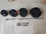Set Dumbbel  en barbell met losse  gewichten, Ophalen, Gebruikt