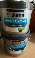 2x 10 liter Sikkens muren en plafonds mat-wit, Doe-het-zelf en Verbouw, Verf, Beits en Lak, Ophalen, Wit, Nieuw, Verf