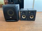 KRK V4 & 8S Studio Monitor Set - Zo goed als nieuw!, Audio, Tv en Foto, Luidsprekers, Zo goed als nieuw, 120 watt of meer, Front, Rear of Stereo speakers