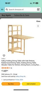 Folding fining tabel with side shelves, Huis en Inrichting, Kasten | Stellingkasten, Ophalen of Verzenden, Zo goed als nieuw