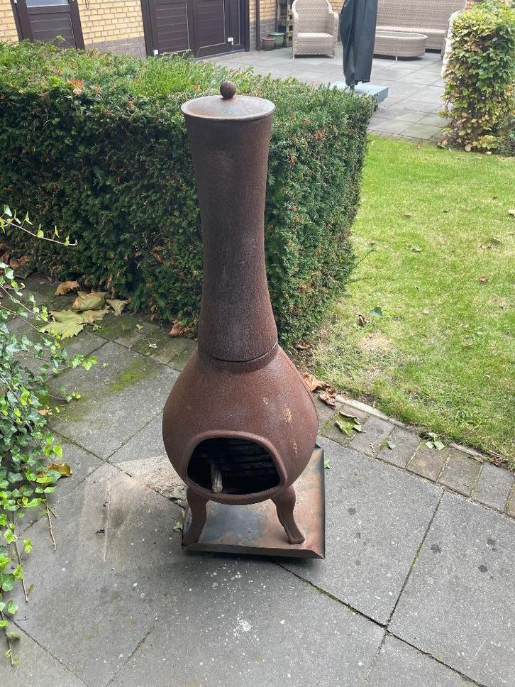 Gietijzeren Terrskachel ca. 125 cm, Tuin en Terras, Vuurkorven, Gebruikt, Vuurkorf, Ophalen